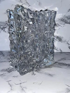 Rosenthal Studio Crystal Glass Bag Vase Linie Germany Crinkle Bag Heavy Signed - Picture 1 of 12