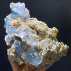 4,55 Pfund seltene transparente blaue Würfel Fluorit Mineralkristall Probe/China