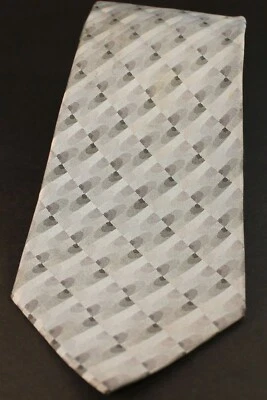 John Ashford 100% Silk Blue/Gray Abstract/Diamond Print Necktie 3 3/4" Wide - Image 1 of 3