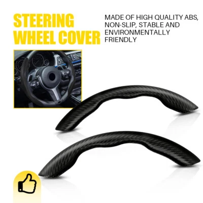 Universal Carbon Fiber Non-Slip Car Steering Wheel Cover Booster Black 15"/38 cm - Image 1 of 4