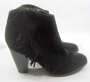 Bambus SCHWARZ 3,5" hoher Blockabsatz runde Spitze Stiefelette DAMEN Größe 8 - Bild 1 von 7