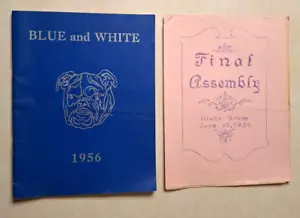Blue and White 1956 Bangor Maine ME Junior High School Yearbook Vintage History - Picture 1 of 16