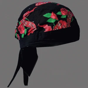 LADY RIDER ROSES HEAD WRAP CAP/Skull Cap - Picture 1 of 1