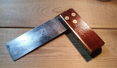 Vintage Marples Rosewood & Brass Tri Square Old Woodworking Hand Tools Carpentry - Image 1 of 4
