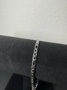 Stainless Steel Figaro Bracelet 4MM 9inch - Picture 1 of 3