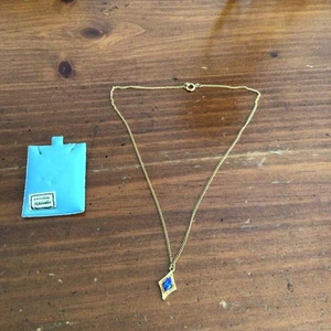 Vintage Blue Gold Tone Birthstone Necklaces 18" - Picture 1 of 3