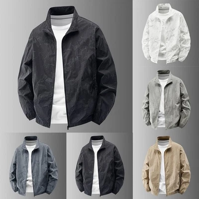 Mens Casual Lightweight Breathable Long Sleeve Jacket Ultra Thin Outerwear - Image 1 of 4