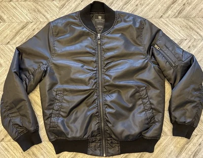 Chaqueta acolchada Southpole Puffer para hombre mediana negra cremallera completa forro Y2K Street Foto 1 de 4