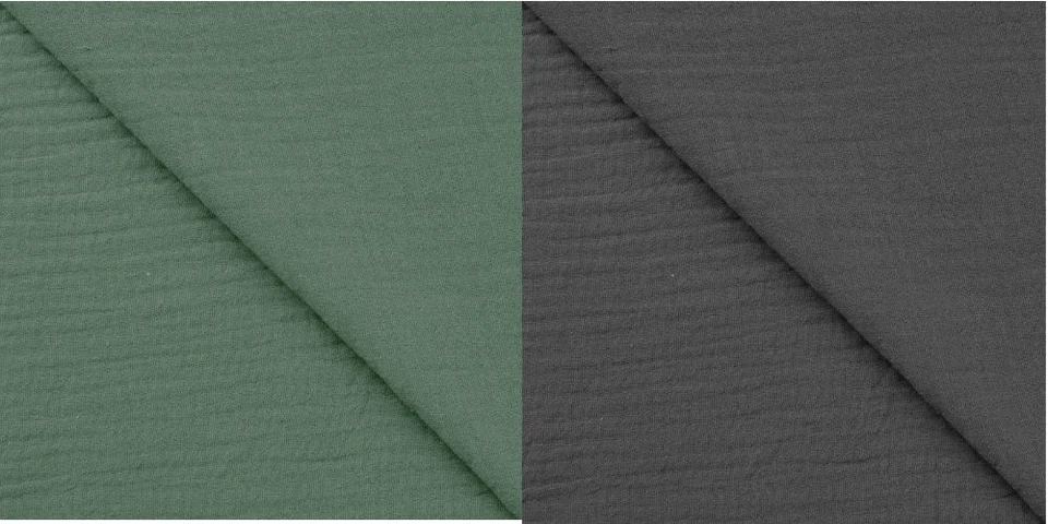 Musselin Paket 2 Stoffe je 1 m + 1,35 m Breite Grau - Mint Double Gauze - Bild 1 von 1