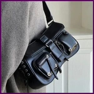 Bolso de Mano Y2K Coreano Mujer Harajuku Vintage Gótico Negro Estético Elegante - Imagen 1 de 19