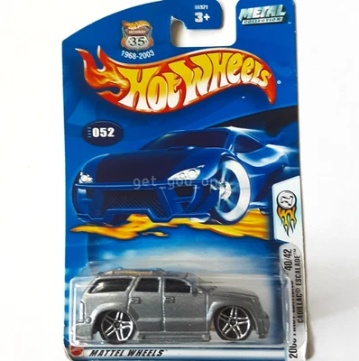 NUEVO Hot Wheels 2003 Primera Edición Cadillac Escalade Silver Car #52 Diecast 1:64 Foto 1 de 4