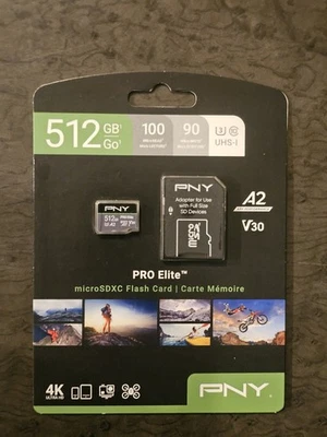 PNY U3 Pro Elite Class 10 512GB MicroSD Card! Brand New Sealed! - Image 1 of 3