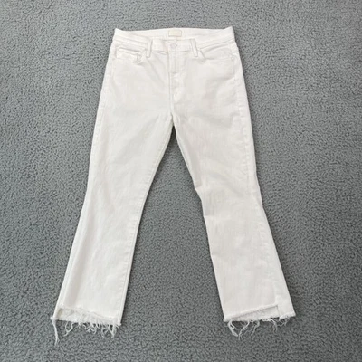 Pantalones de mezclilla para mujer 30 The Insider Crop Step Fray Fairest of Them blancos EE. UU. Foto 1 de 4