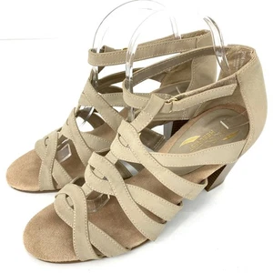 Aerosoles Size 9 Comfort Stacked Heel Nude Sandal - Picture 1 of 8