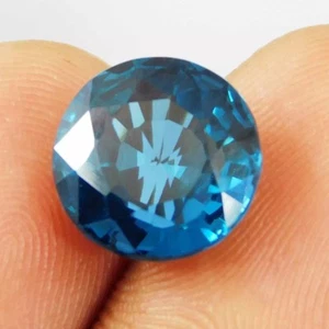 CERTIFIED Natural 8.98 Ct Kenya Blue Tsavorite Garnet Round Cut Loose Gemstone - Picture 1 of 5