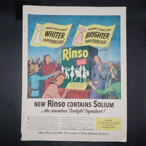 Revista de detergente Rinso anuncio 1948 vintage hogar mediados de siglo - Imagen 1 de 3