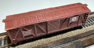 Coche de ganado vintage Varney HO Pennsylvania PRR 128079 marrón suelto Foto 1 de 4