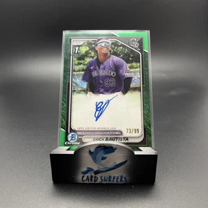 2024 Bowman Chrome Erick Bautista 1st Prospect Green Shimmer Refractor Auto /99 - Picture 1 of 2