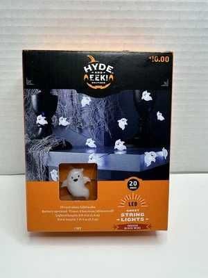 Hyde and EEK! Boutique LED 20 Ghosts String Lights Indoor Black Wire Battery-Use - Image 1 of 4