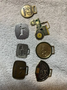 Lot Of 7 John Deere ( All Different ) Advertising Vintage Pocket Watch Fobs Nice - Picture 1 of 5