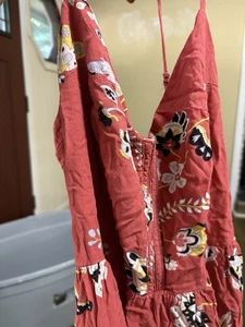 Jaase Strappy Floral Jumpsuit Shirred Bodice Sz Small - Picture 1 of 8