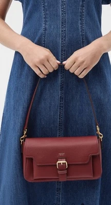 Oroton Bag Dylan Day Bag Pebble Leather Magnetic Clousure Brand New Berry Colour - Image 1 of 4