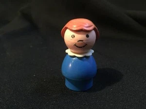 De colección Fisher Price Little People NIÑA Cuerpo Azul Marrón Bob, Cuello Blanco - Imagen 1 de 1