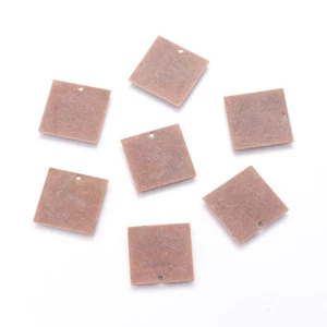 10pcs Red Copper Brass Metal Dog Tag Pendants Square Stamping Blanks Charms 20mm - Picture 1 of 2