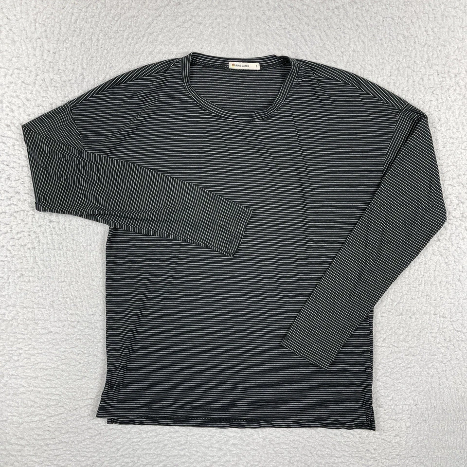 Camisa feminina camada marinha pequena listrada preta casual surfista praia viagem top - Imagem 1 de 4