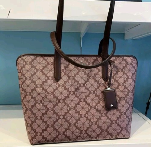 Borsa grande nuova con etichette Kate Spade Signature Spade Flower in granache multi