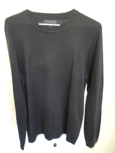 asos men's black crew neck long sleeve fine knit jumper size S - Picture 1 of 6