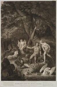 POLLARD (*1755) nach METZ (*1749), Raphael mit Adam und Eva, 1792, Aquatinta - Bild 1 von 4