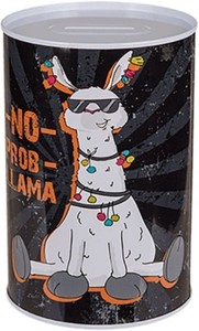 Metall-Spardose Spar-Dose Money Box Design: "No Prob-Llama" ca. 15 x 10 cm black