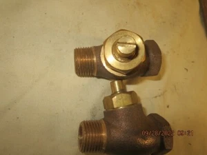 2 Vintage verstellbare massive Messingventile USA, Dampf 3/4 Zoll, Wasser, Gas Steampunk  - Bild 1 von 6