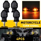 4X Amber Smoke Mini Motorcycle Turn Signal Indicator Led Light Lamp For Honda