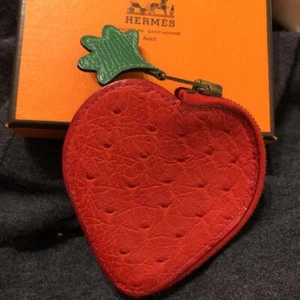 Hermes Tutti Frutti Strawberry Ostrich X Leather Coin Case Jp *Tui299 - Bild 1 von 4