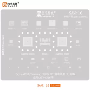 Amaoe SAM16 BGA Reballing Schablone für Samsung A53 A536 Exynos1280 E8825 CPU Dose - Bild 1 von 1