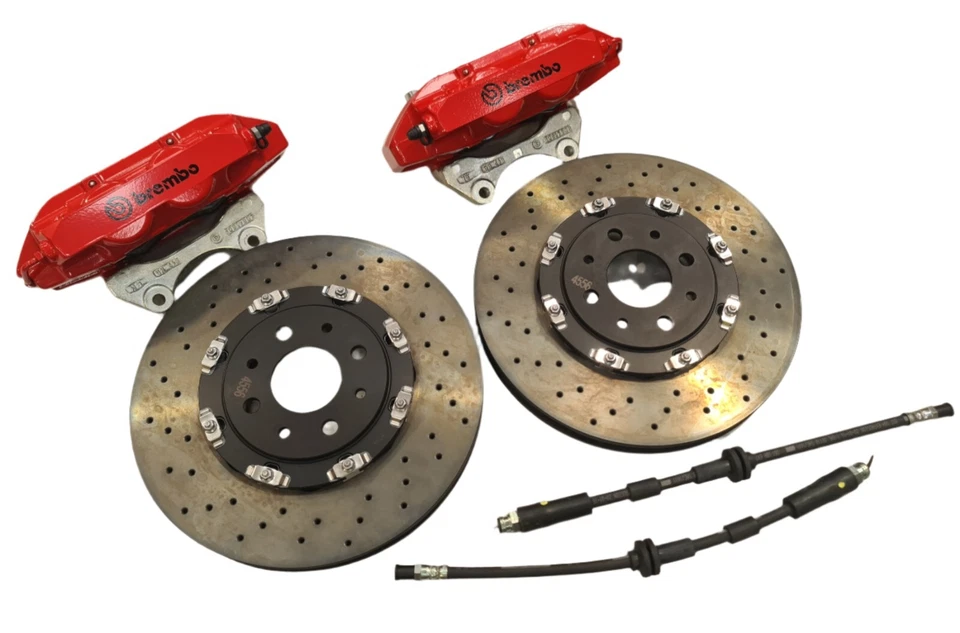 Brembo Big Front Brake Kit (Red) - 500 Abarth Floating Discs & Callipers NEW - Image 1 of 4