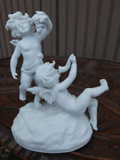 german scheibe Alsbach marked porcelain romantic putti cherub statue figurine