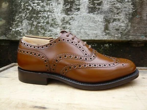ZAPATOS CHURCH'S BROGUES CUERO MARRÓN TOSTADO UK6 PARA HOMBRE BURWOOD ESTADO SIN USAR - Imagen 1 de 11