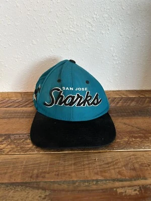 San Jose Sharks Zephyr Blue Adjustable Snap Hat Cap One Size Wool Blend Hockey - Image 1 of 4
