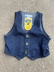OshKosh B'Gosh Vintage Blue Denim Vest Boys Girls USA Size 3 NWT Toddler 3T - Picture 1 of 9