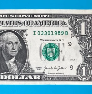 March 30, 1989 (I 03301989 B) BIRTHDAY Note $1 One Dollar Bill - Picture 1 of 4
