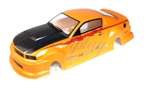 Ford Mustang PVC Body Shell For 1/10 On Road Racing Drift Car 1:10 Orange - Picture 1 of 8