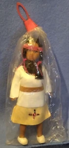 Vintage Indian Souvenir Doll Bead Necklace Braids Beading NIP Red Headband - Picture 1 of 6
