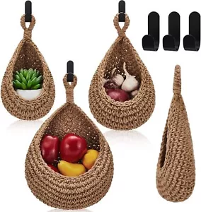 Hanging Wall Basket Teardrop Hanging Baskets Onion Basket Coat Bohemian Storage - Picture 1 of 6