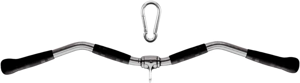 Wide Grip Curl LAT Pull down Bar Attachments Rubber Handgrips/Curl Bar/Press dow - Image 1 of 4