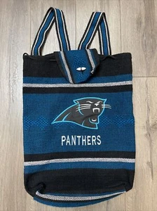 NFL Carolina Panthers Bucket Bag Drawstring Woven Mexican Style Bookbag Tote - Picture 1 of 6