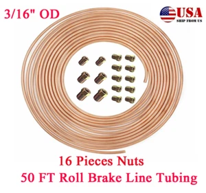 Kit de tubos de manguera de línea de freno de acero níquel de cobre rollos de bobina de 50 pies 3/16" od (ee. uu.) - Imagen 1 de 8