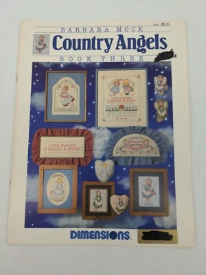 Vintage 1988 Dimensions Barbara Mock Country Angels Cross Stitch Pattern Booklet - Image 1 of 4